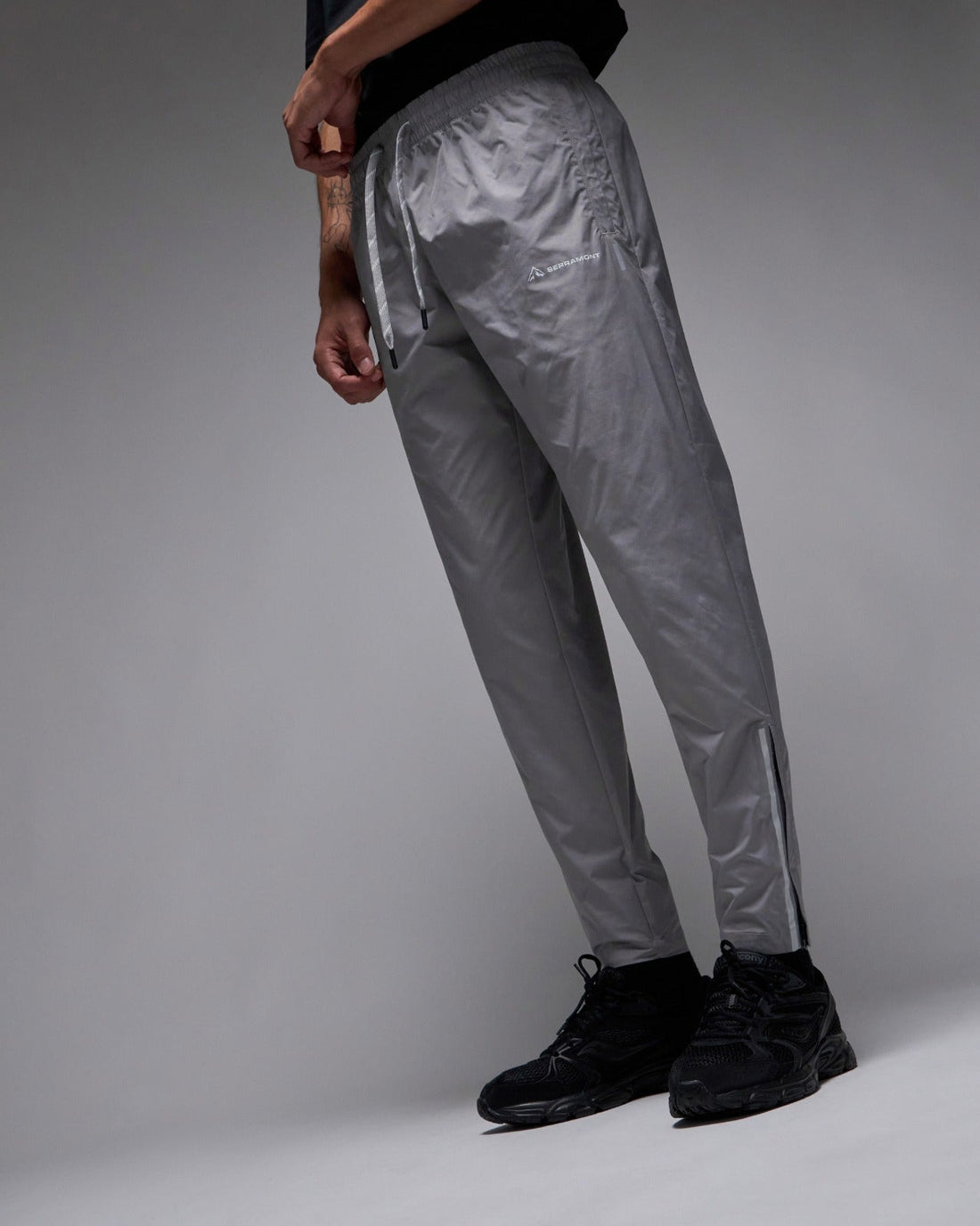 Pantalon de survêtement Running Serramont Thermodrive - Gris/Blanc/Noir