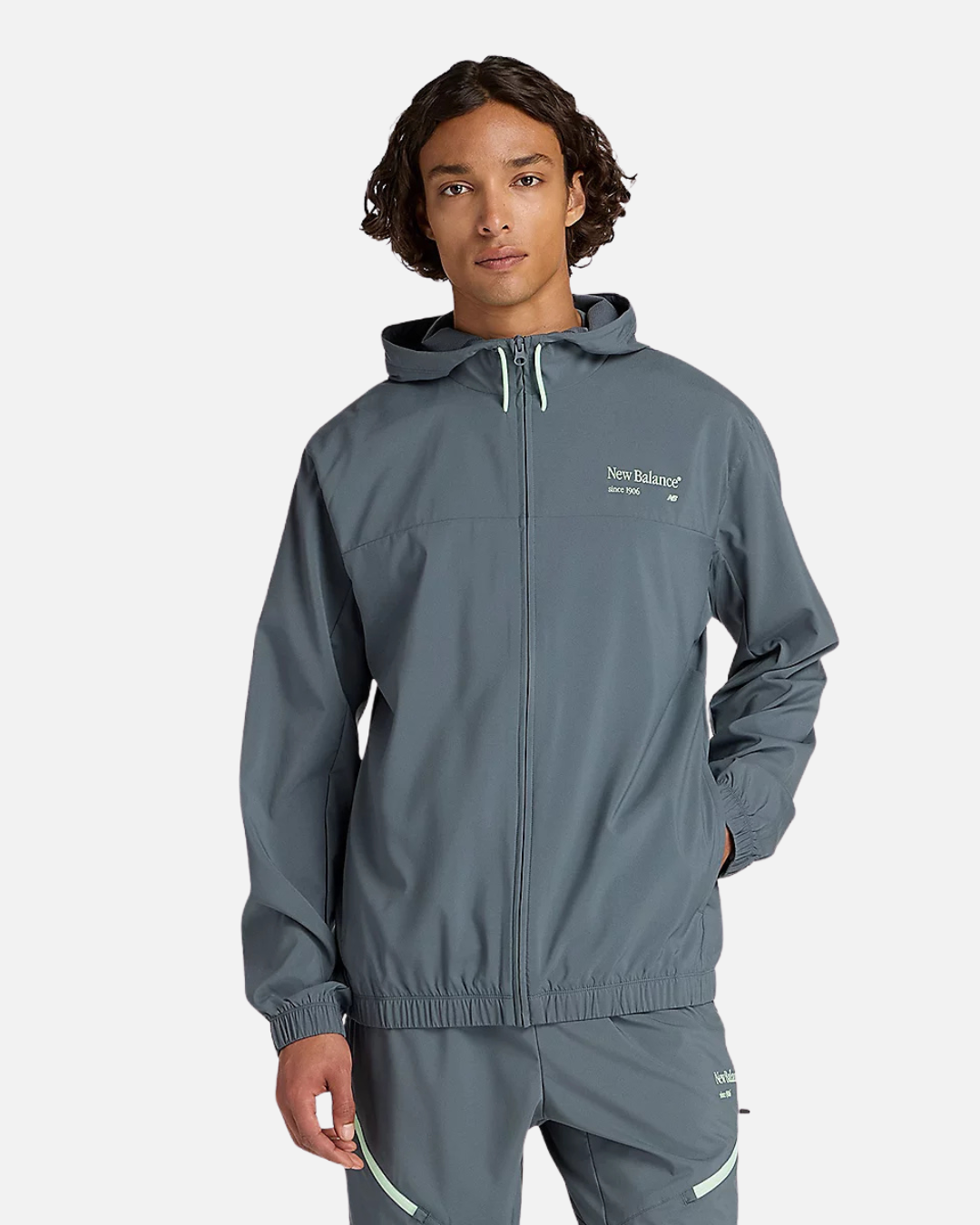 Veste à capuche New Balance Reimagined Woven - Gris