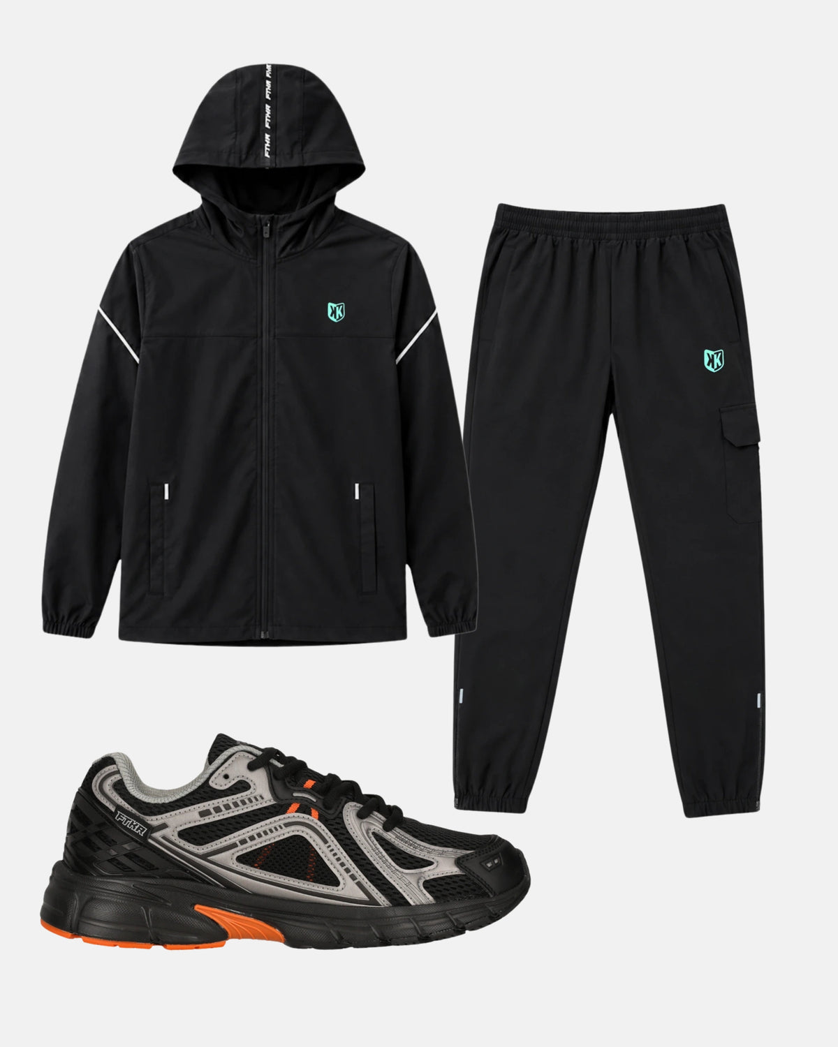 Pack Survêtement FK Wind Noir + Baskets FTKR 1000 Noir/Orange