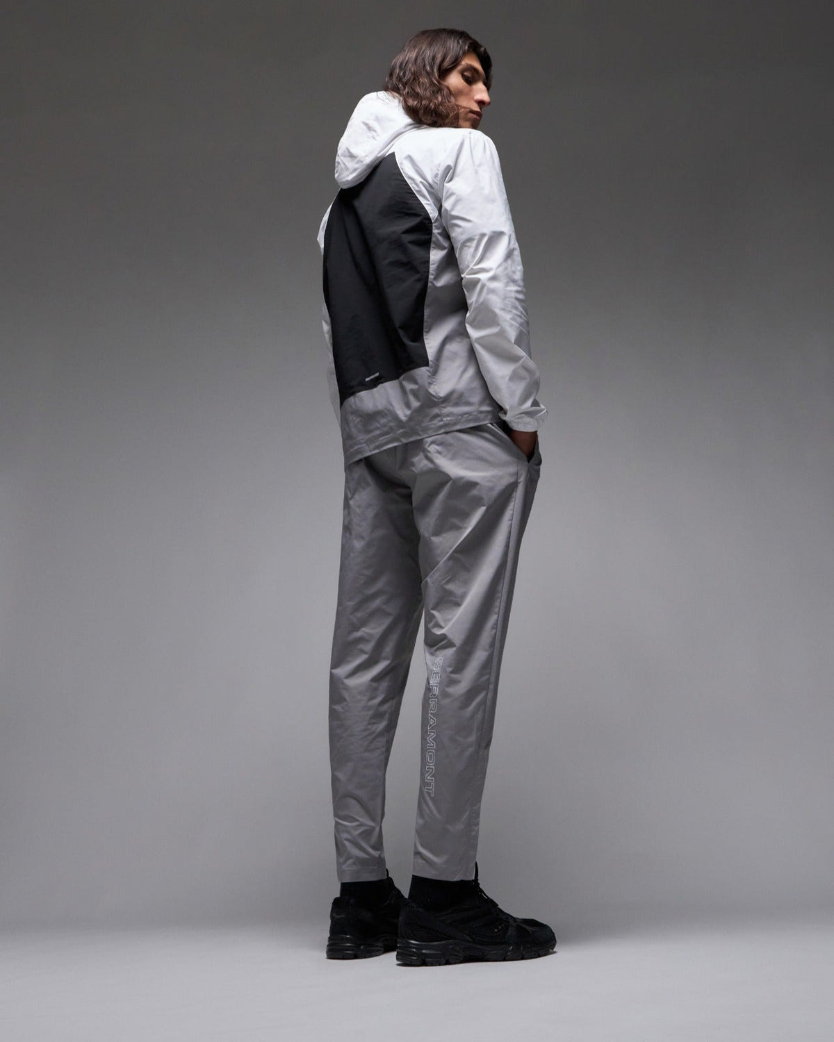 Pantalon de survêtement Running Serramont Thermodrive - Gris/Blanc/Noir
