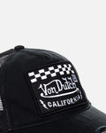 Casquette Von Dutch Trucker Ecusson Damier - Noir/Blanc