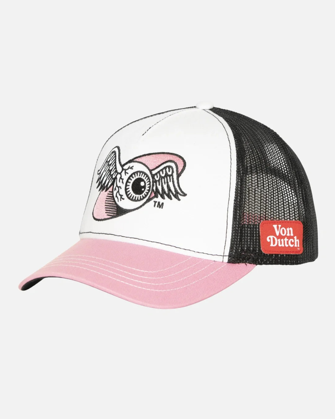 Casquette Von Dutch Broderie Oeil - Blanc/Rose/Noir