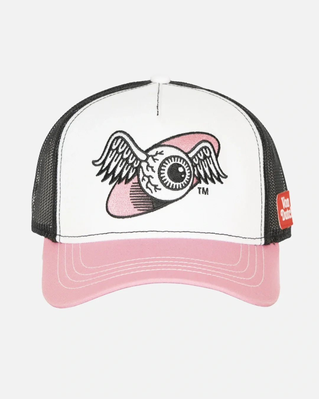 Casquette Von Dutch Broderie Oeil - Blanc/Rose/Noir
