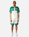 Ensemble Homme Maille Crochet - Blanc/Vert