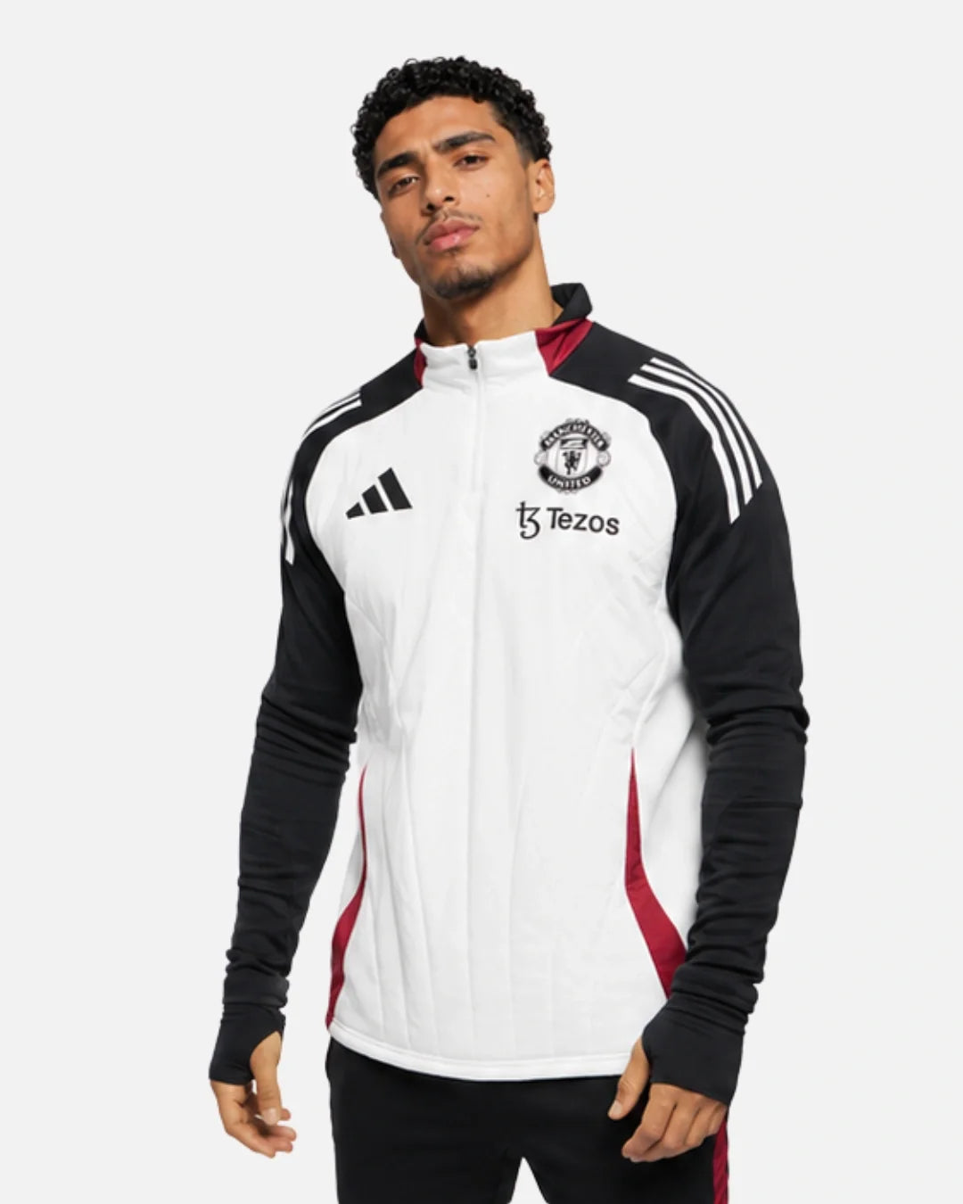 Haut Manchester United 2024/2025 cagoule intégrée - Blanc/Noir/Rouge