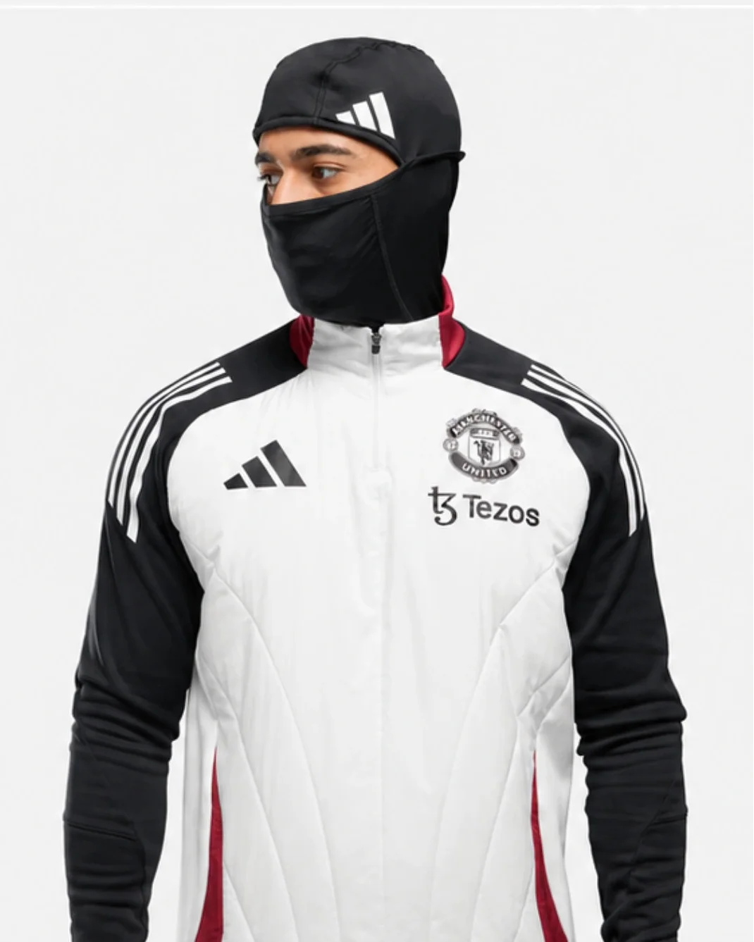 Haut Manchester United 2024/2025 cagoule intégrée - Blanc/Noir/Rouge