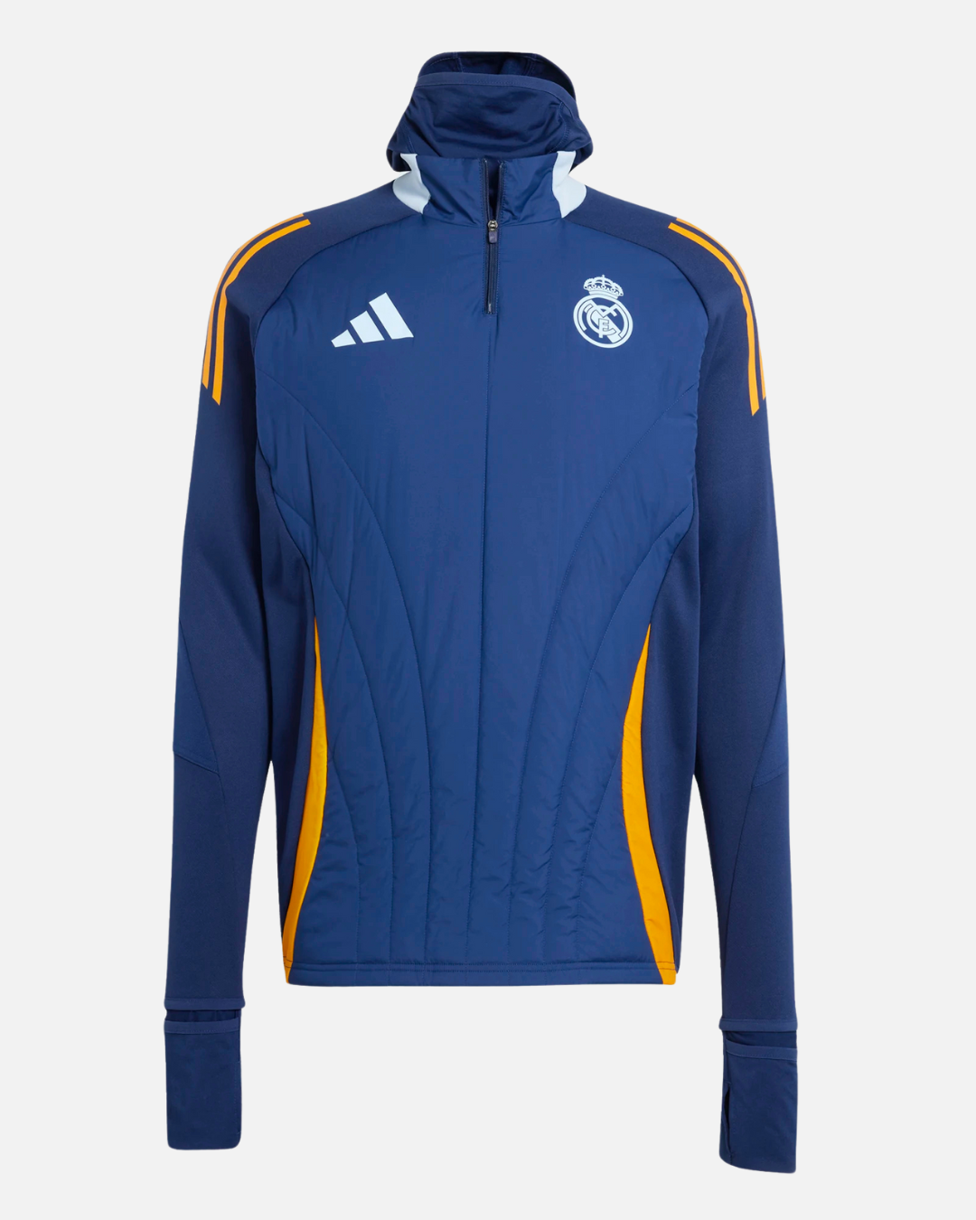 Haut Real Madrid 2024/2025 Cagoule Intégrée - Bleu/Jaune