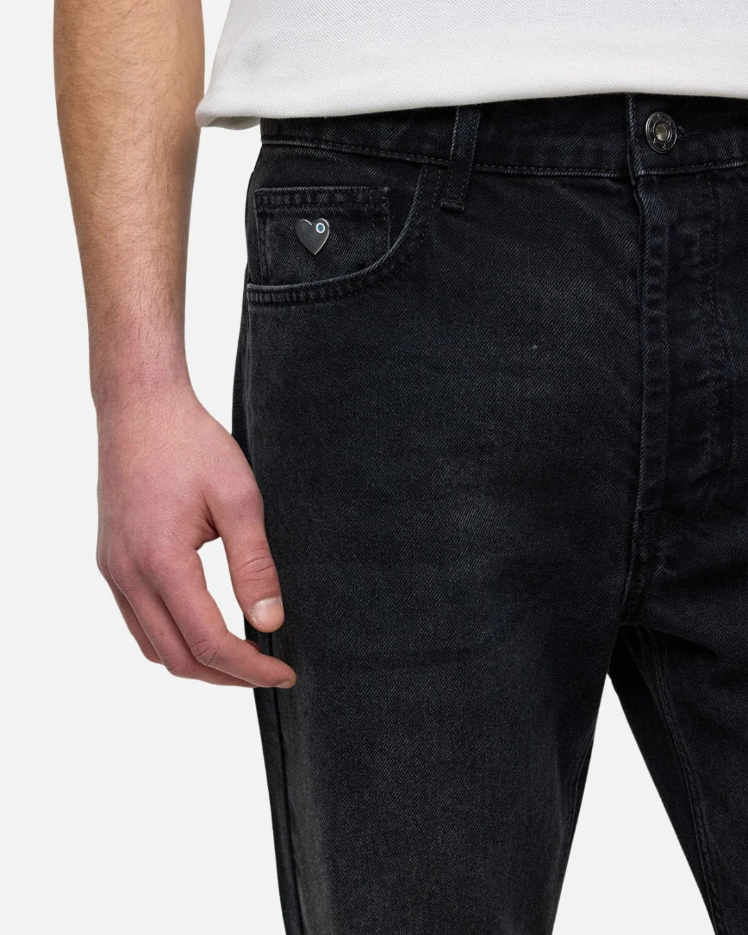 Jean ADJ Gusset Panel Straight Fit - Noir