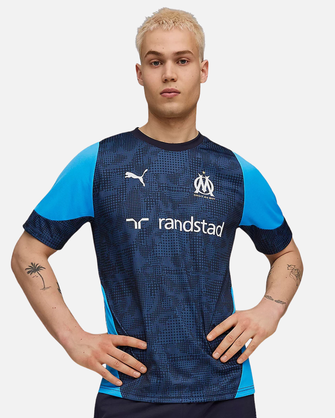 Maillot d'entrainement OM 2025/2026 - Noir/Bleu