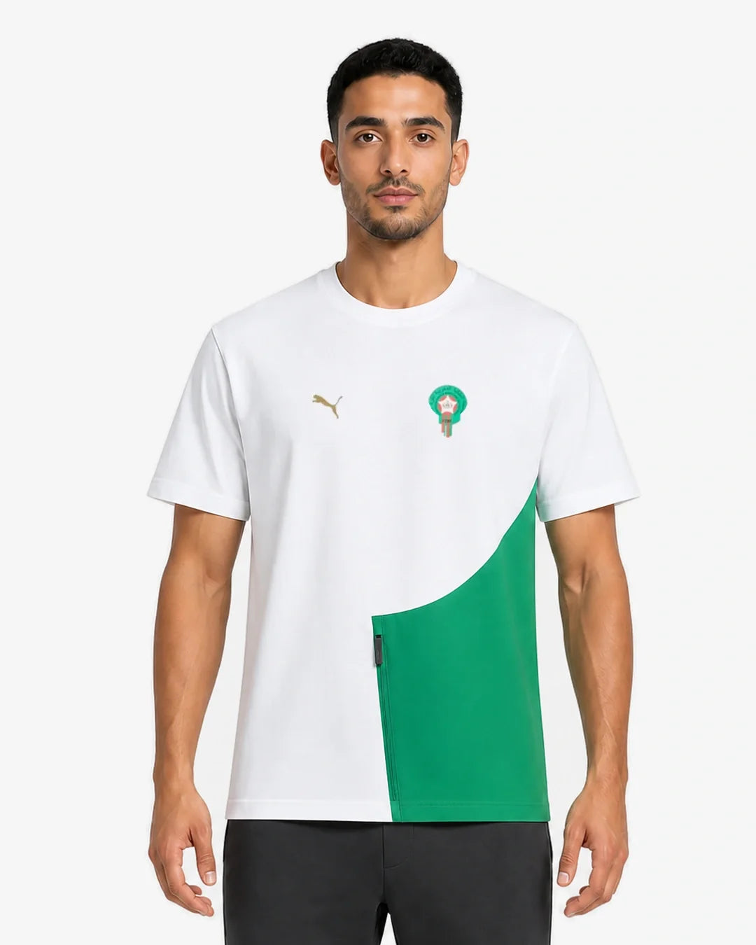 T-shirt Maroc Coupe du Monde 2026 - Blanc/Vert