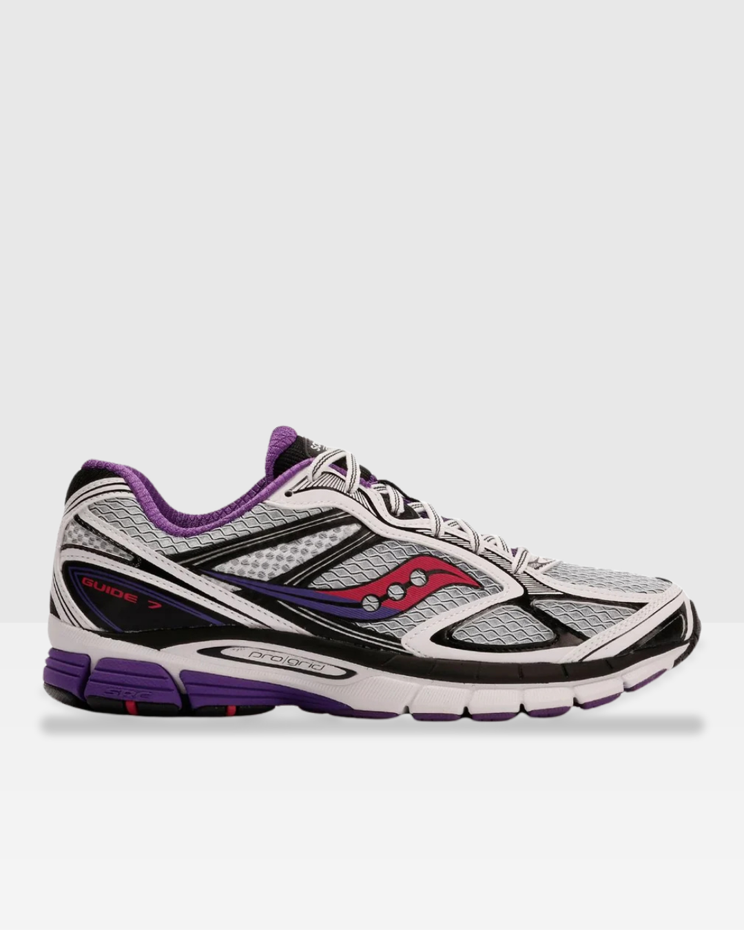 Saucony ProGrid Guide 7 - Gris/Violet/Rouge