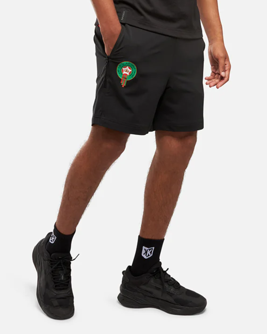 Short d'entrainement Maroc 2024 - Noir/Rouge