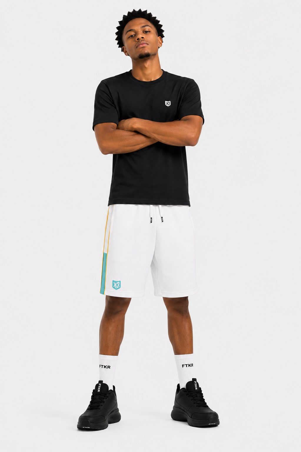 Short FK Square - Jaune/Blanc