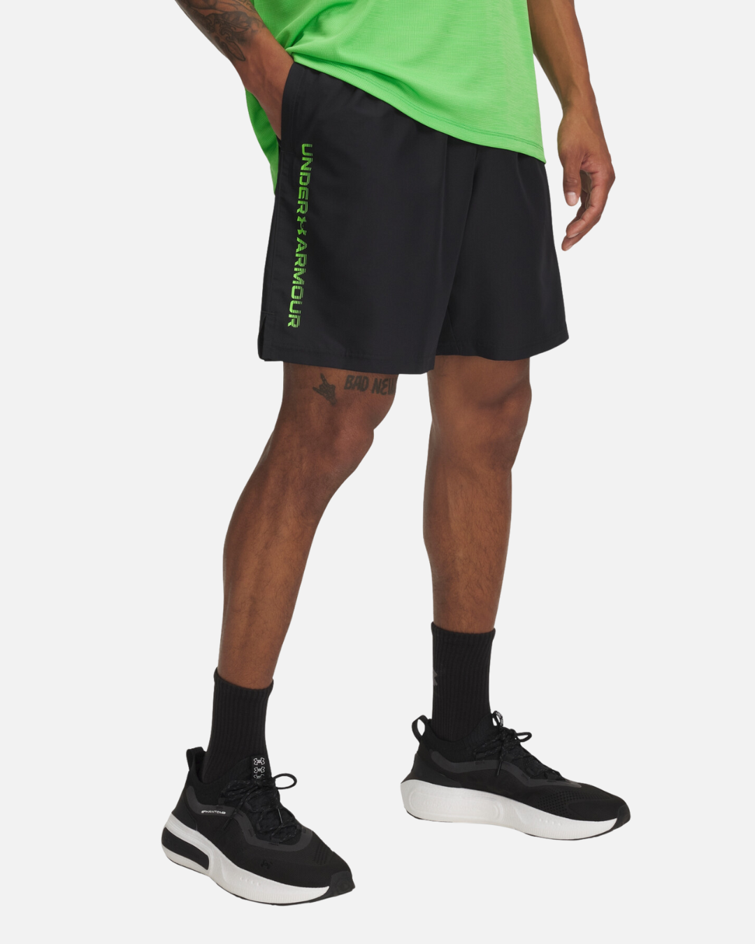 Short Under Amour Tech  Wordmark - Noir/Vert