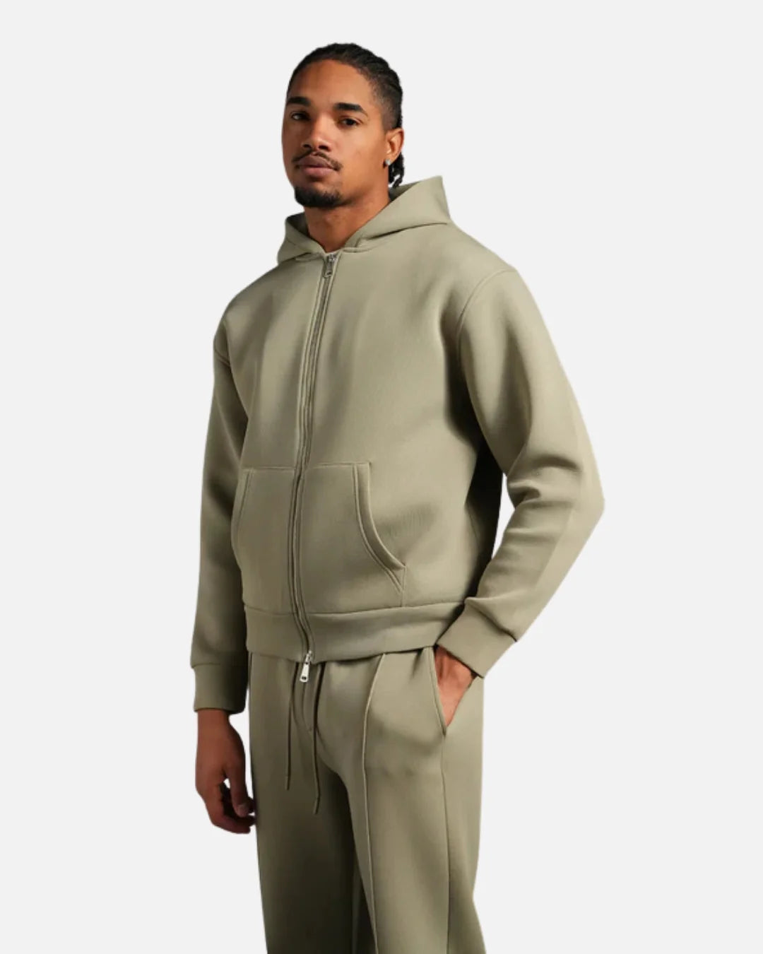 Survêtement Basic à Capuche Zip - Vert