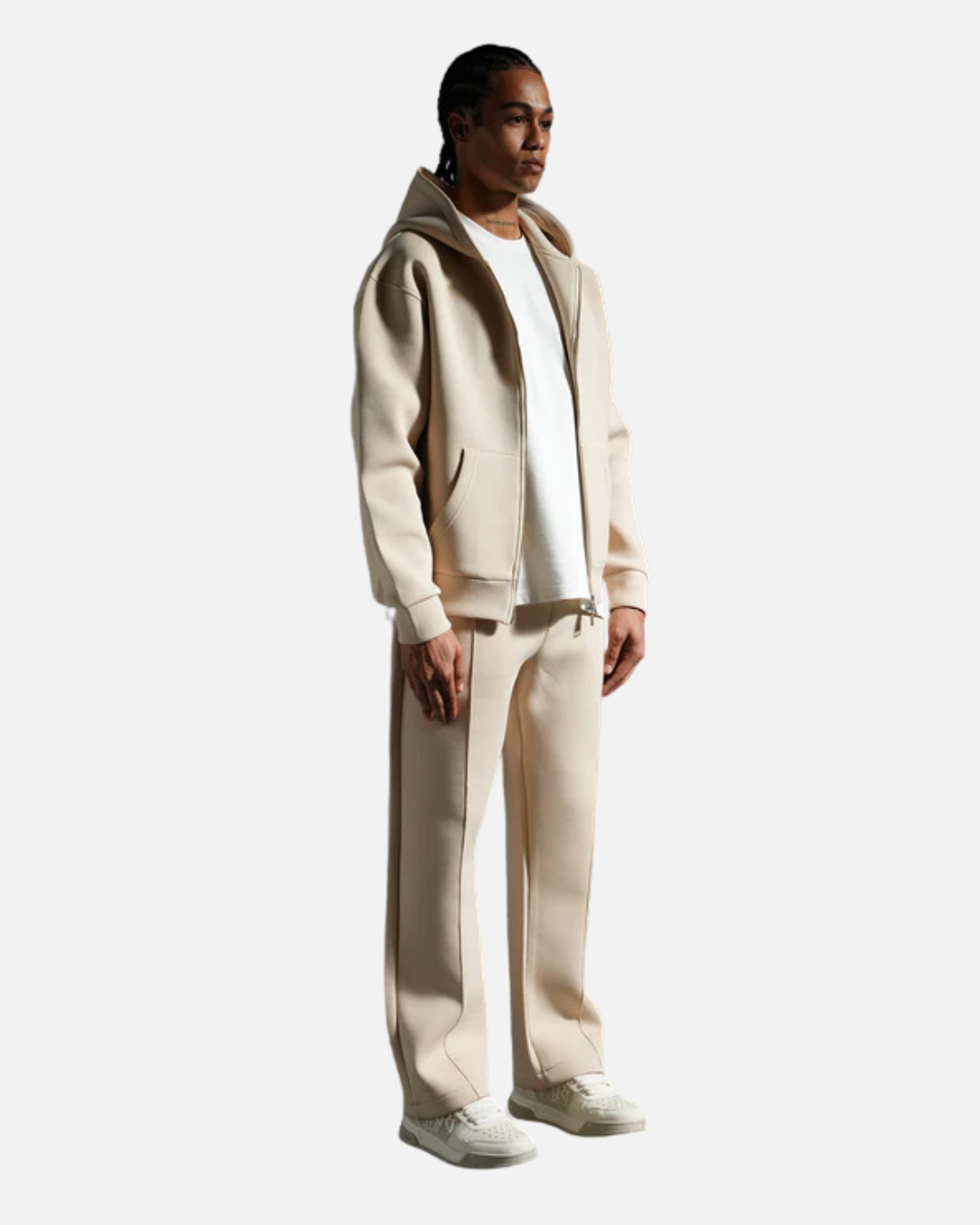 Survetement Basic à Capuche Zip - Beige