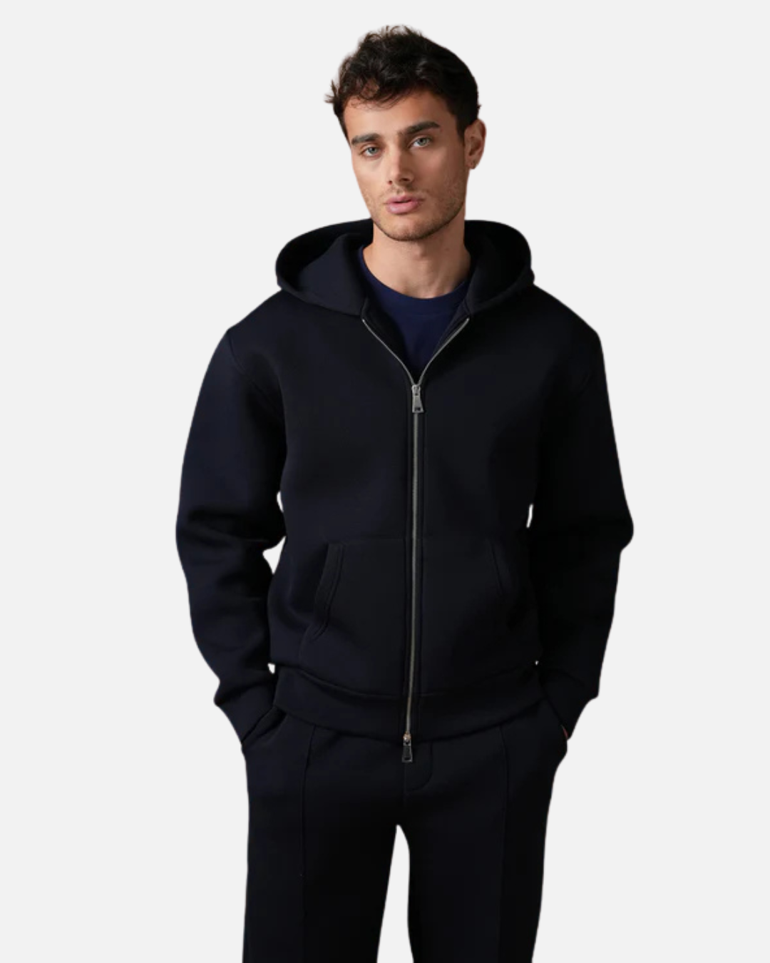 Survetement Basic à Capuche Zip - Marine
