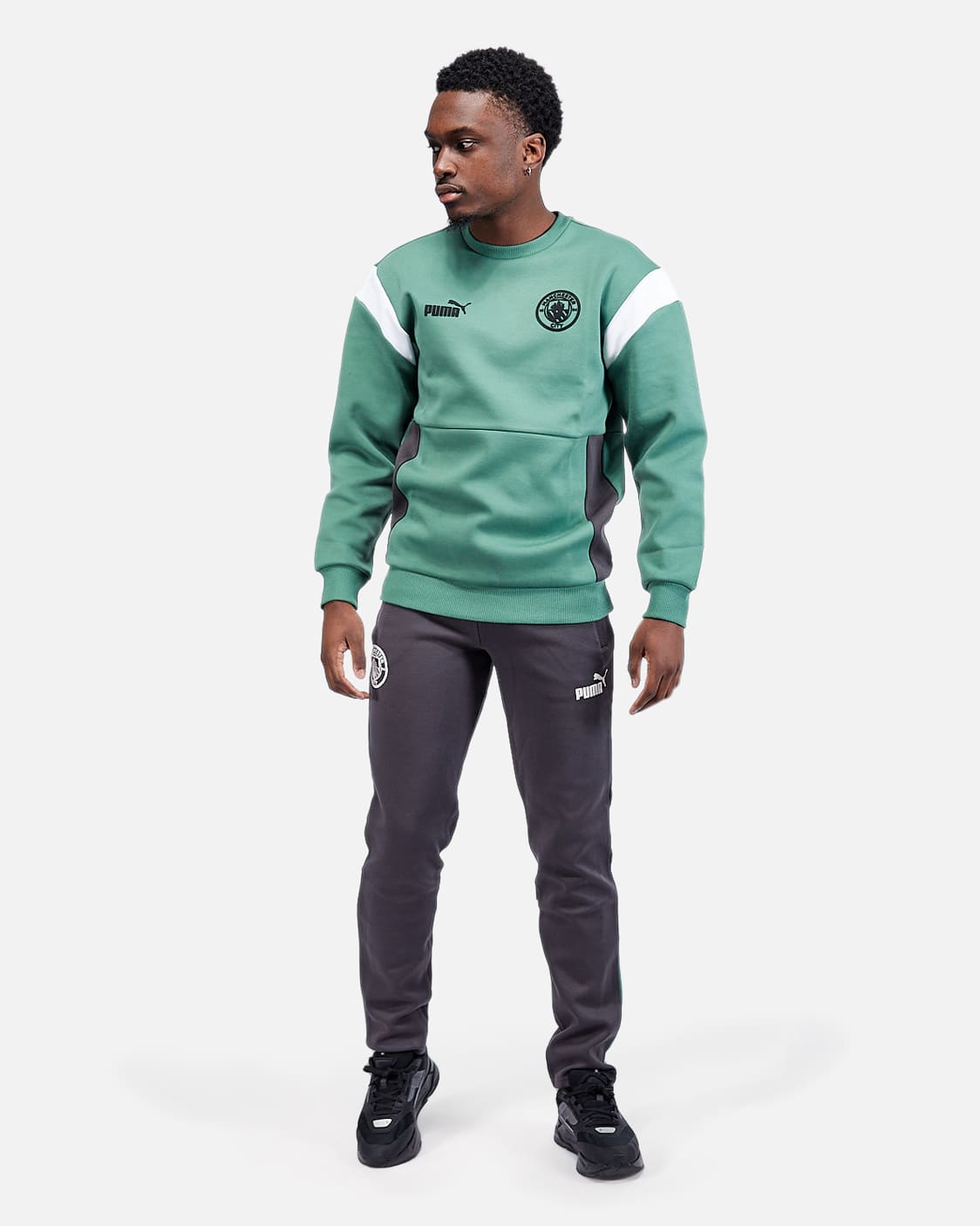 Sweat Manchester City Archive -  Vert/Blanc/Noir