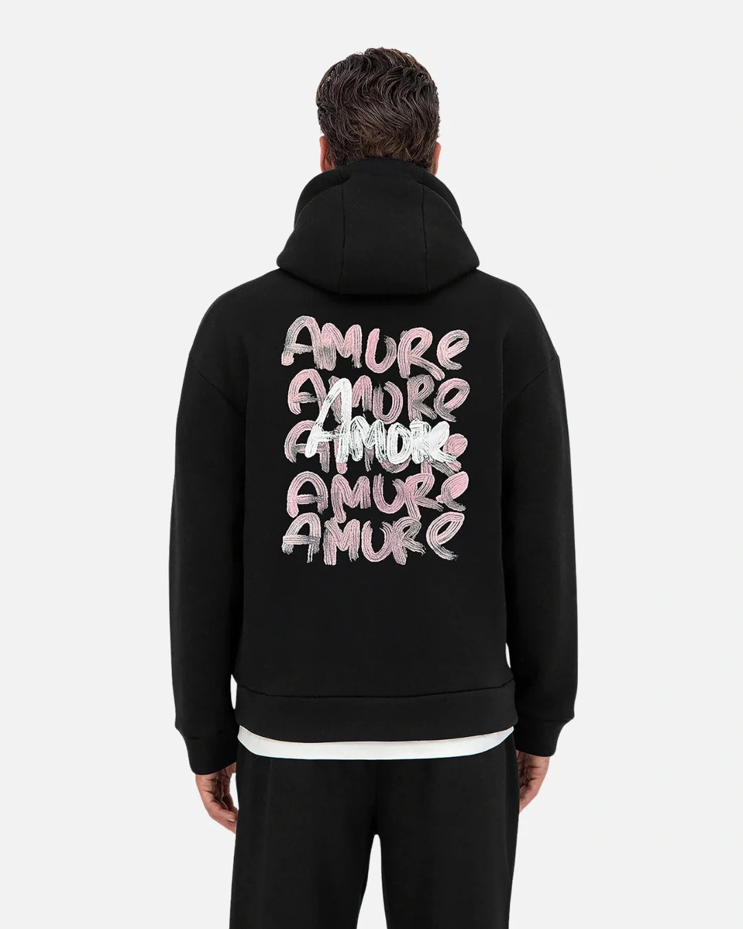 Sweat à capuche ADJ Mi Amore Print - Noir