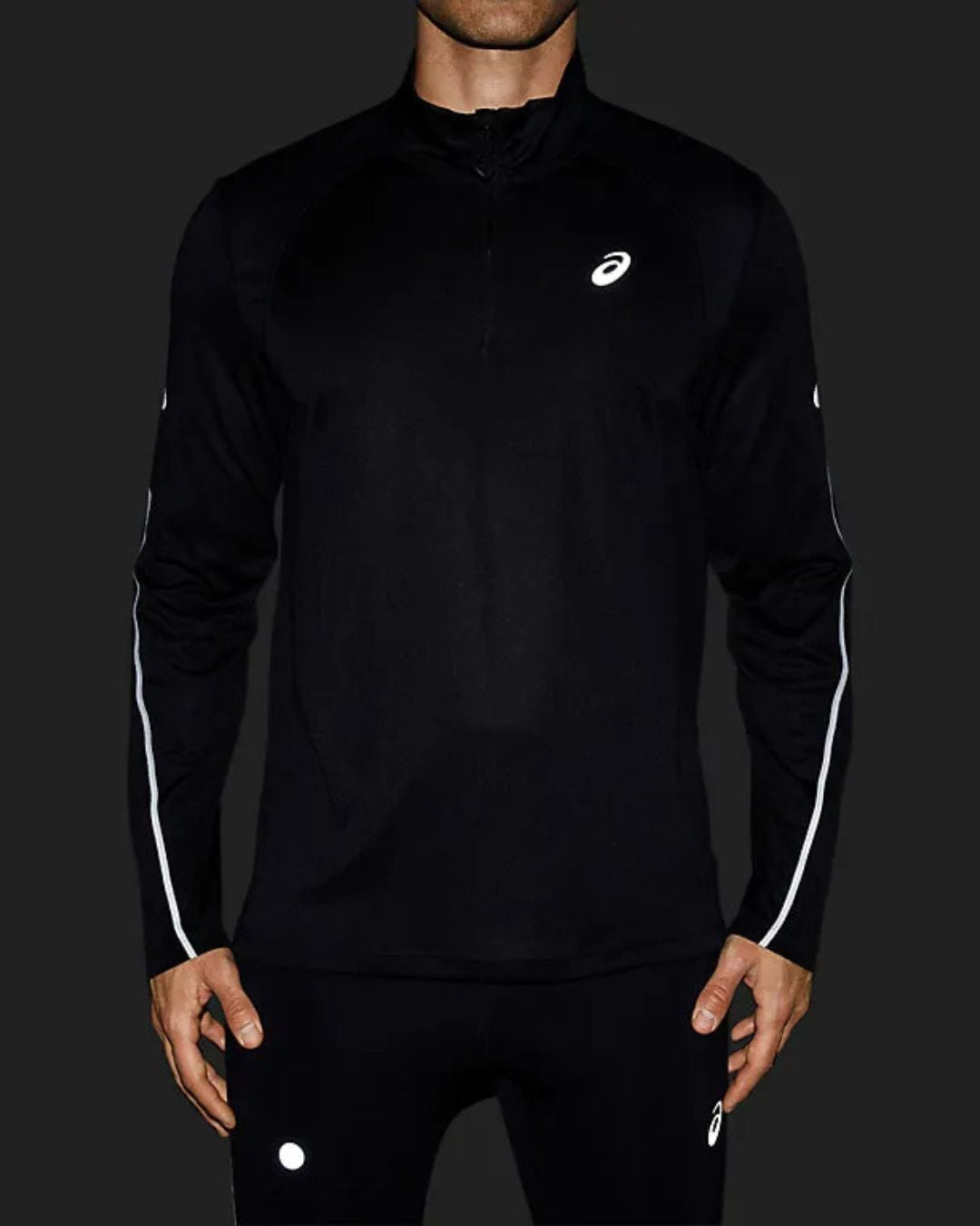 Sweat Asics Road Lite-Show 1/2 Zip - Noir