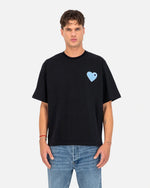 T-Shirt ADJ Coeur Chic - Noir/Bleu