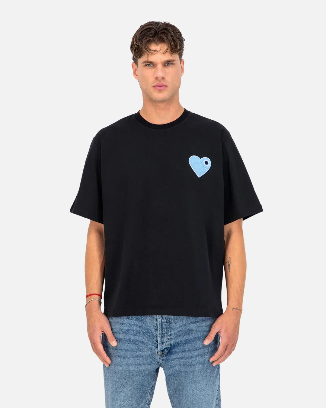 T-Shirt ADJ Coeur Chic - Noir/Bleu