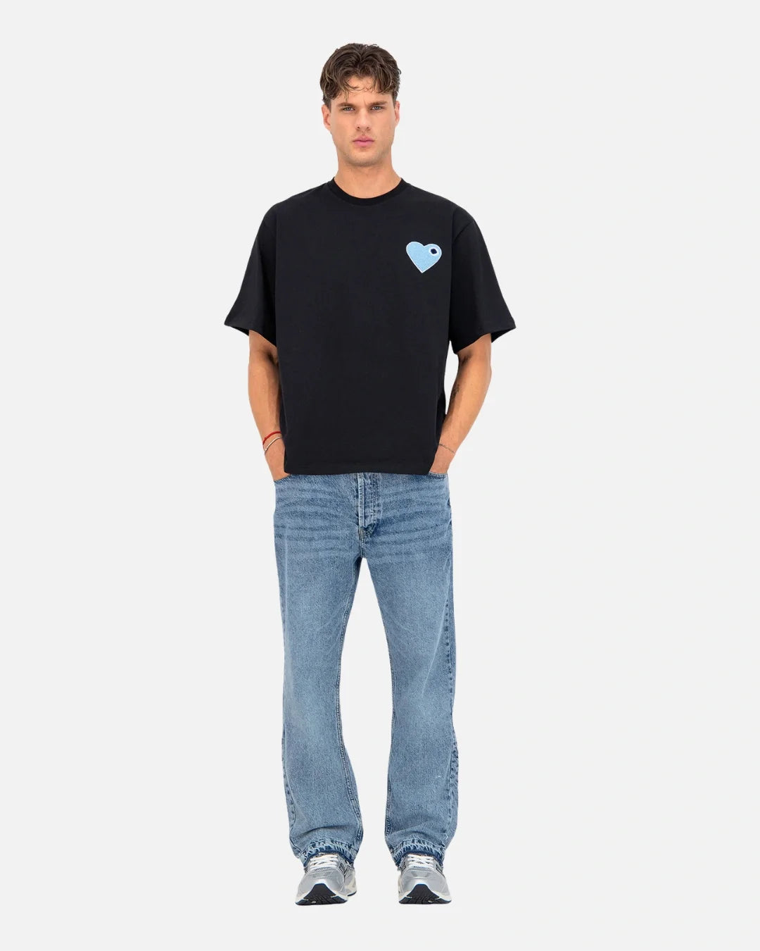 T-Shirt ADJ Coeur Chic - Noir/Bleu