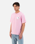 T-Shirt ADJ Coeur Chic - Rose/Blanc