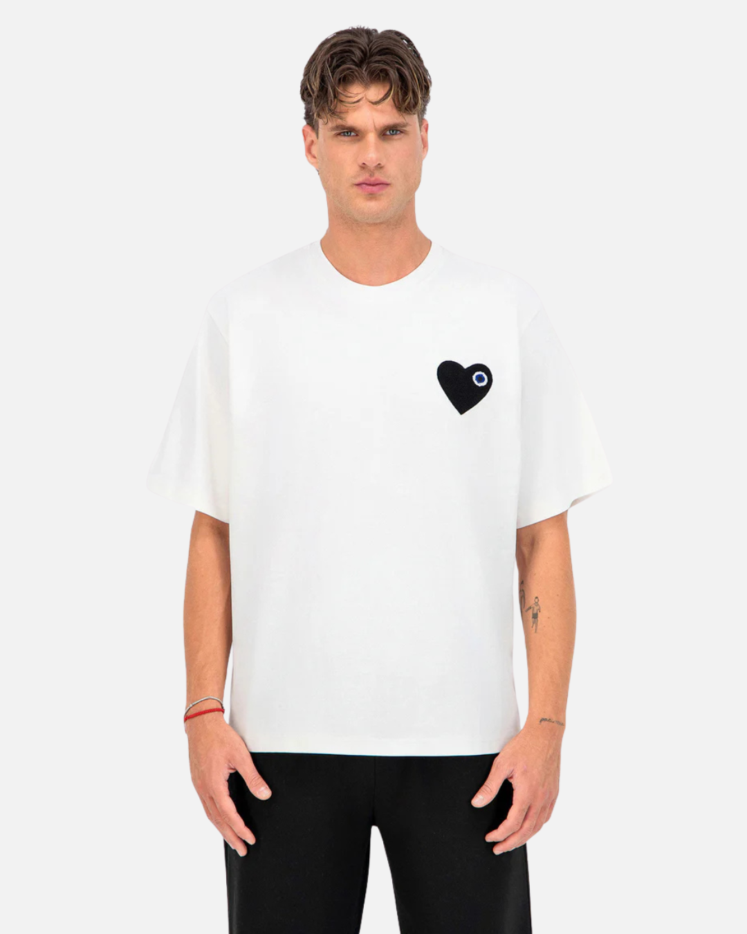T-Shirt ADJ PARIS Cœur Chic - Blanc/Noir