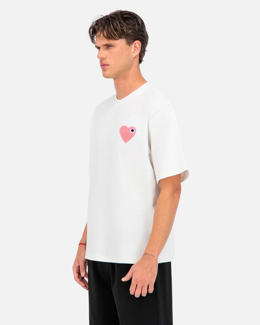 T-Shirt ADJ PARIS Cœur Chic - Blanc/Rose