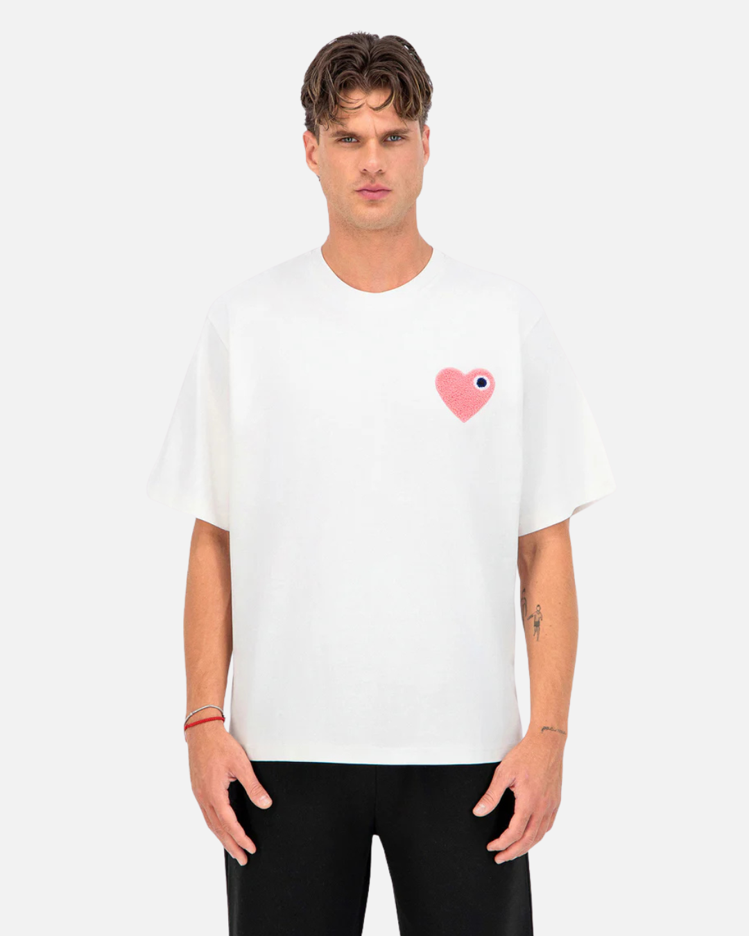 T-Shirt ADJ PARIS Cœur Chic - Blanc/Rose