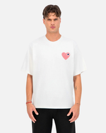 T-Shirt ADJ PARIS Cœur Chic - Blanc/Rose
