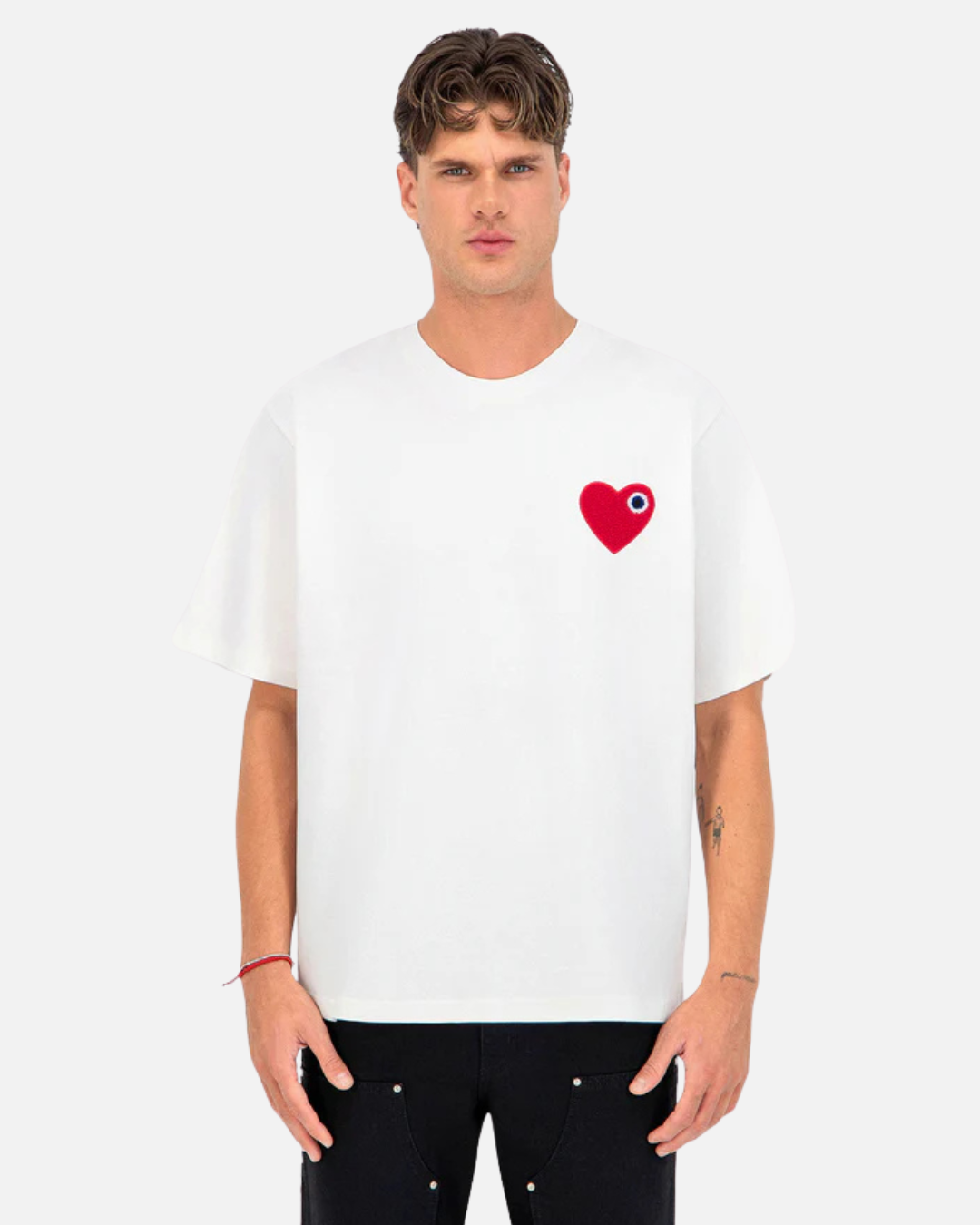 T-Shirt ADJ PARIS Cœur Chic - Blanc/Rouge