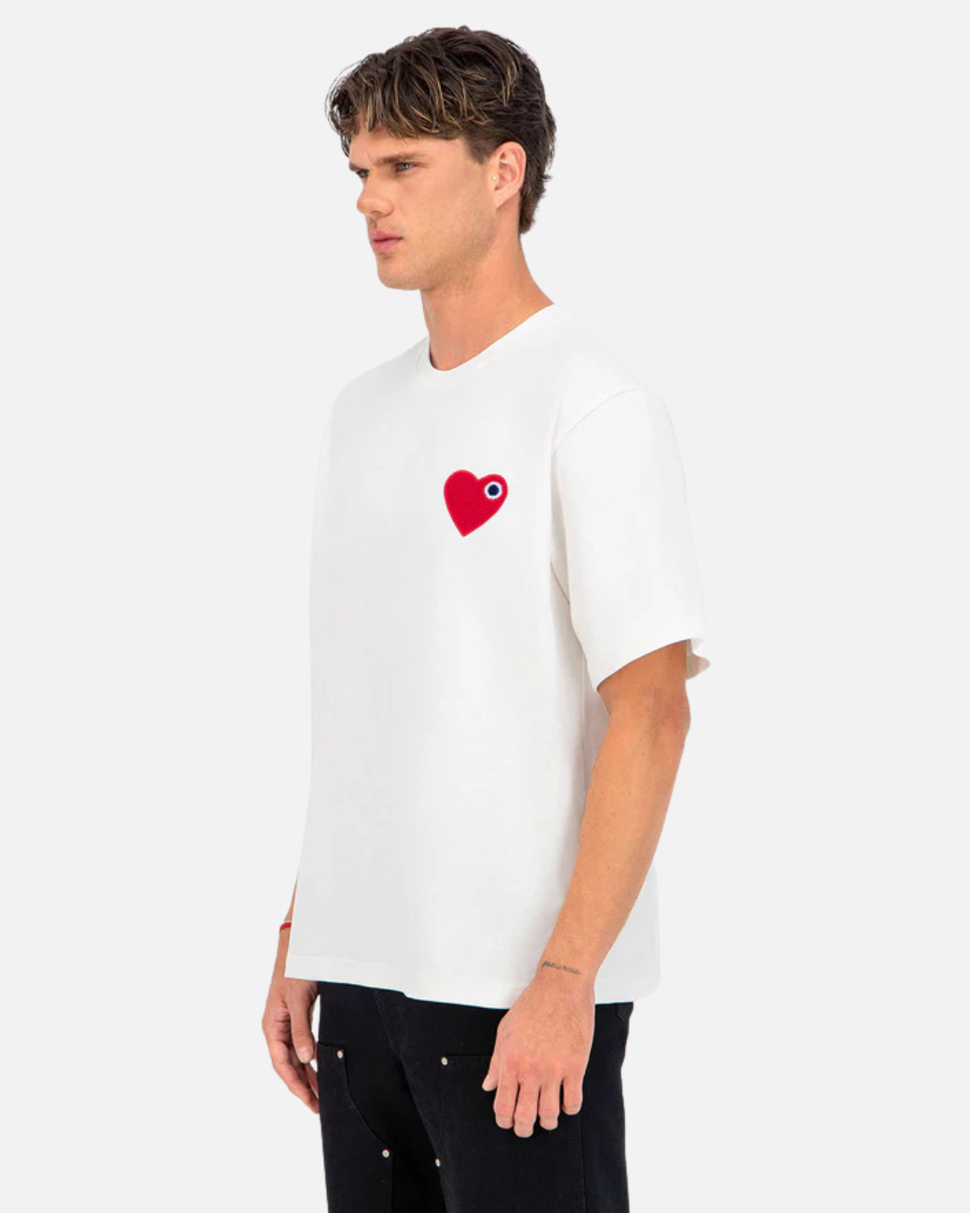 T-Shirt ADJ PARIS Cœur Chic - Blanc/Rouge