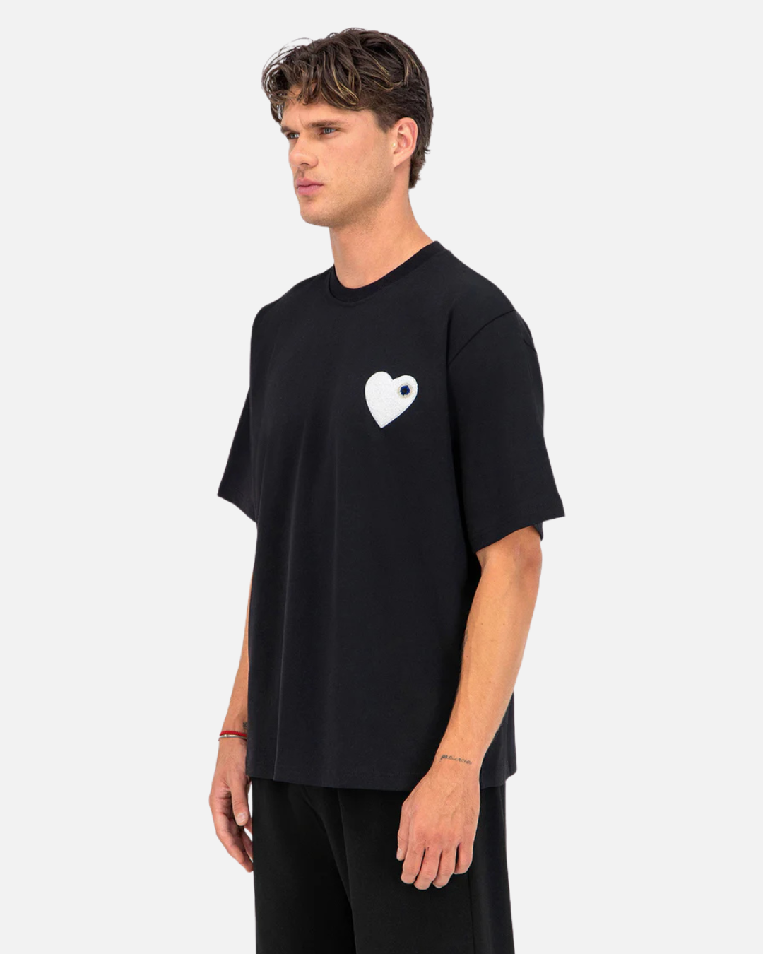 T-Shirt ADJ PARIS Cœur Chic - Noir/Blanc