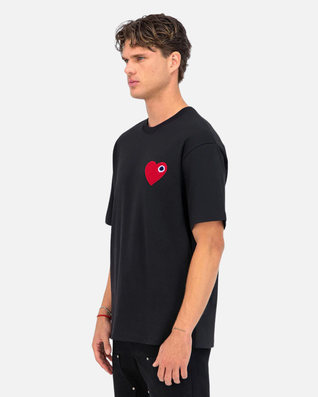 T-Shirt ADJ PARIS Cœur Chic - Noir/Rouge
