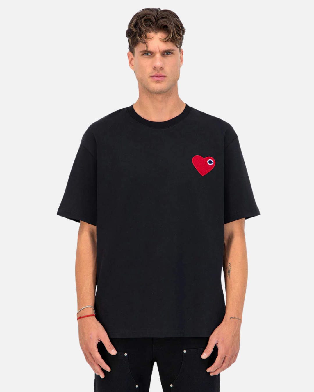 T-Shirt ADJ PARIS Cœur Chic - Noir/Rouge