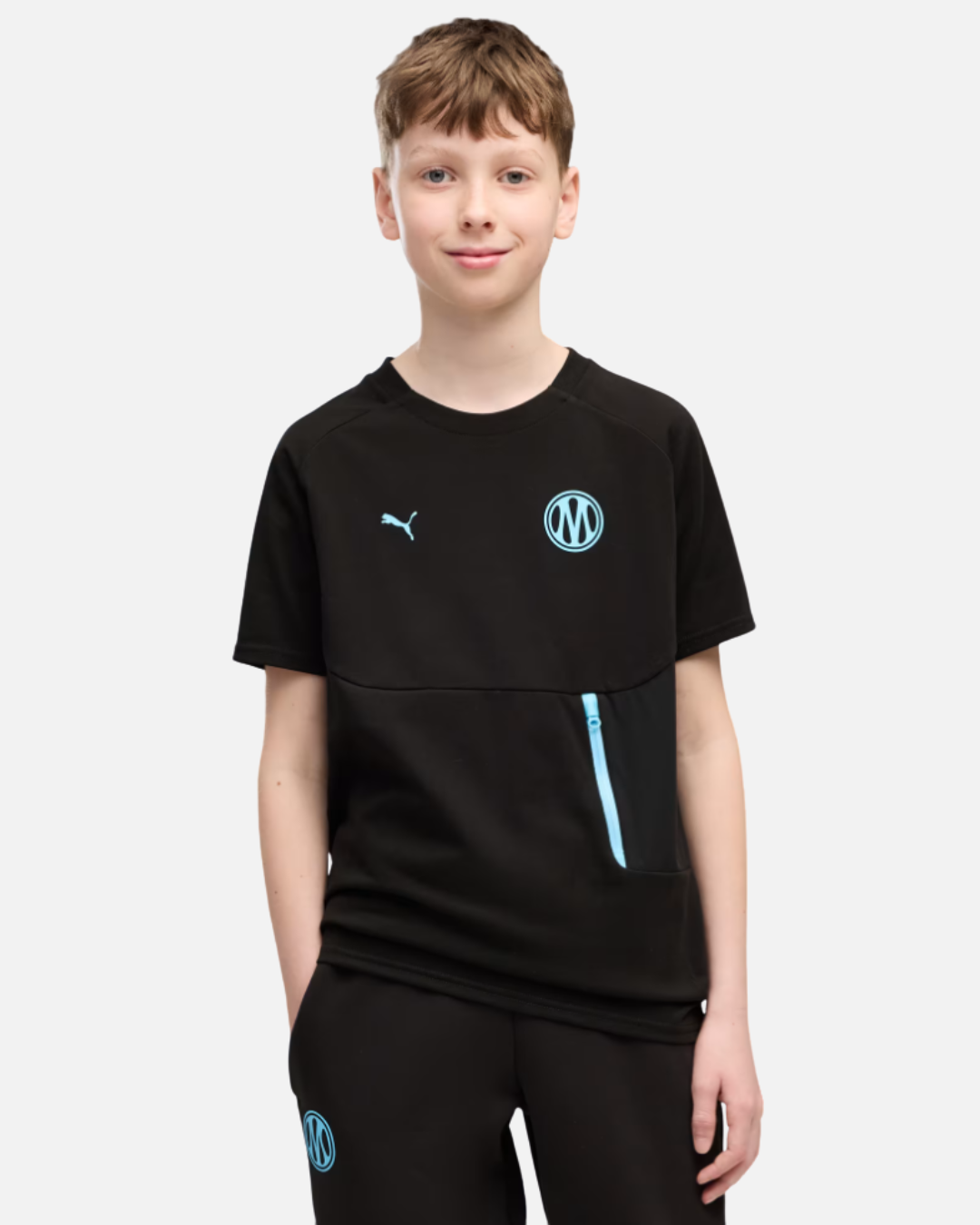 T-shirt OM Junior 2026/2027 - Noir/Bleu