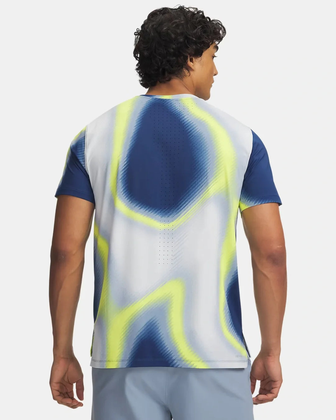 T-Shirt Under Armour Velociti Pro - Blanc/Jaune/Bleu