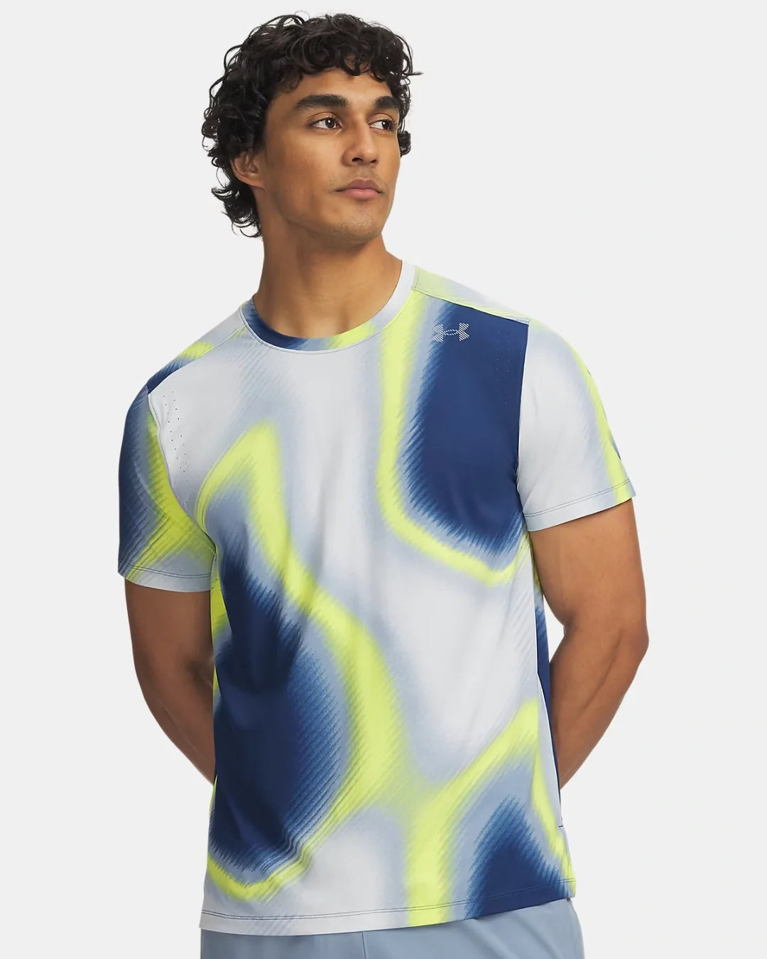 T-Shirt Under Armour Velociti Pro - Blanc/Jaune/Bleu