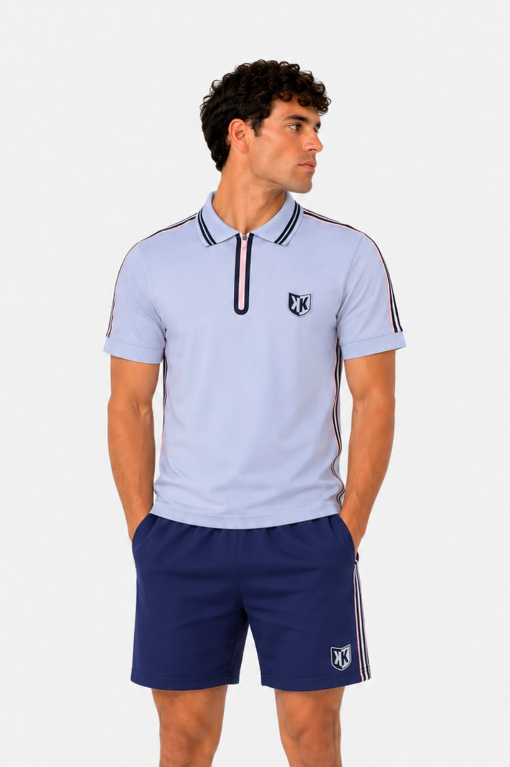 Short FK Teams - Bleu Marine/Gris/Rose