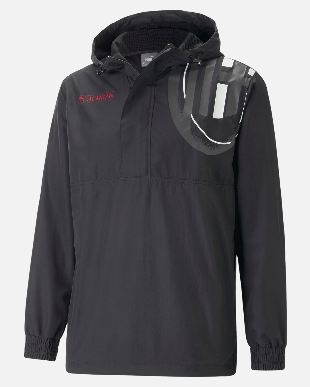 Veste Coupe-Vent Milan AC - Noir/Blanc/Rouge