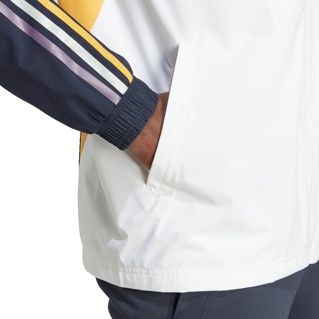 Veste Coupe-Vent Real Madrid - Blanc/Bleu/Jaune