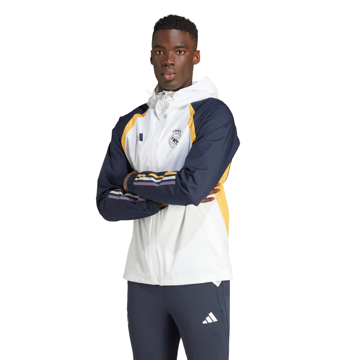 Veste Coupe-Vent Real Madrid - Blanc/Bleu/Jaune