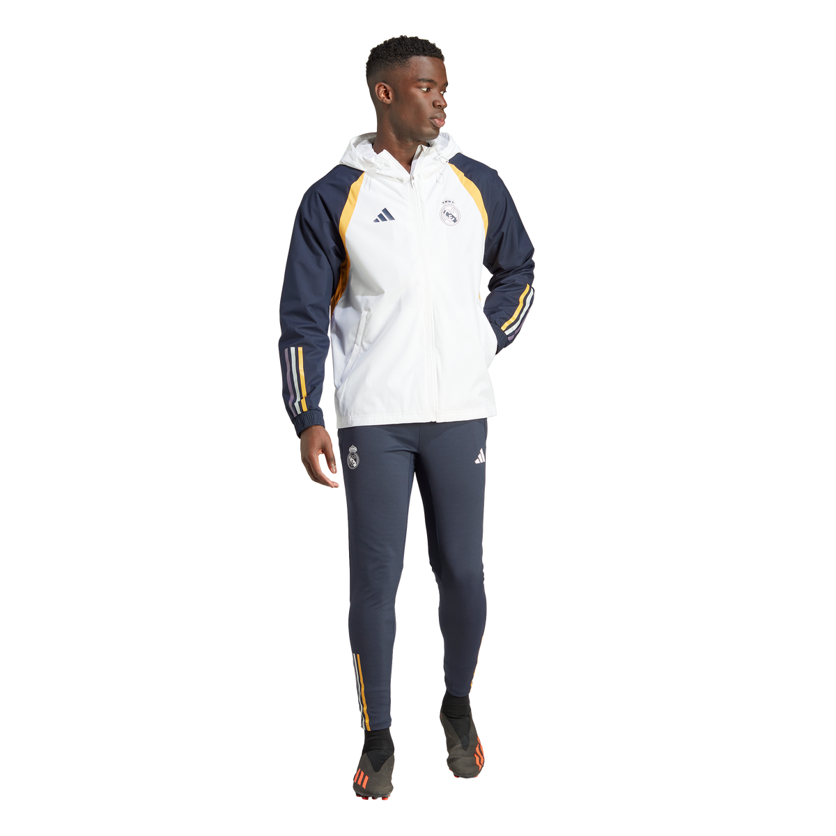 Veste Coupe-Vent Real Madrid - Blanc/Bleu/Jaune