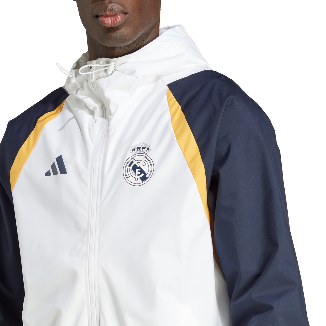 Veste Coupe-Vent Real Madrid - Blanc/Bleu/Jaune