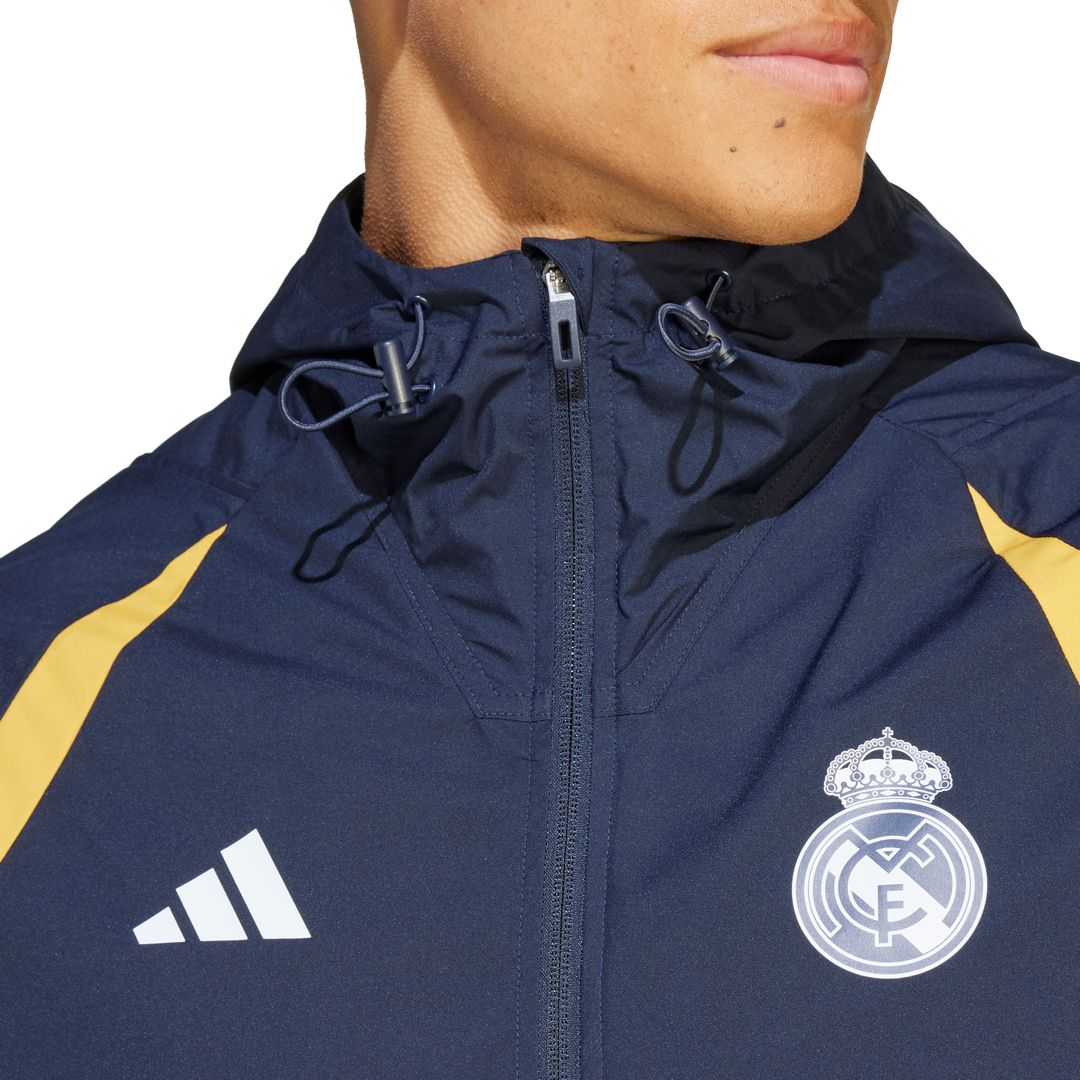 Veste Coupe-Vent Real Madrid 2023/2024 -Bleu/Jaune/Blanc