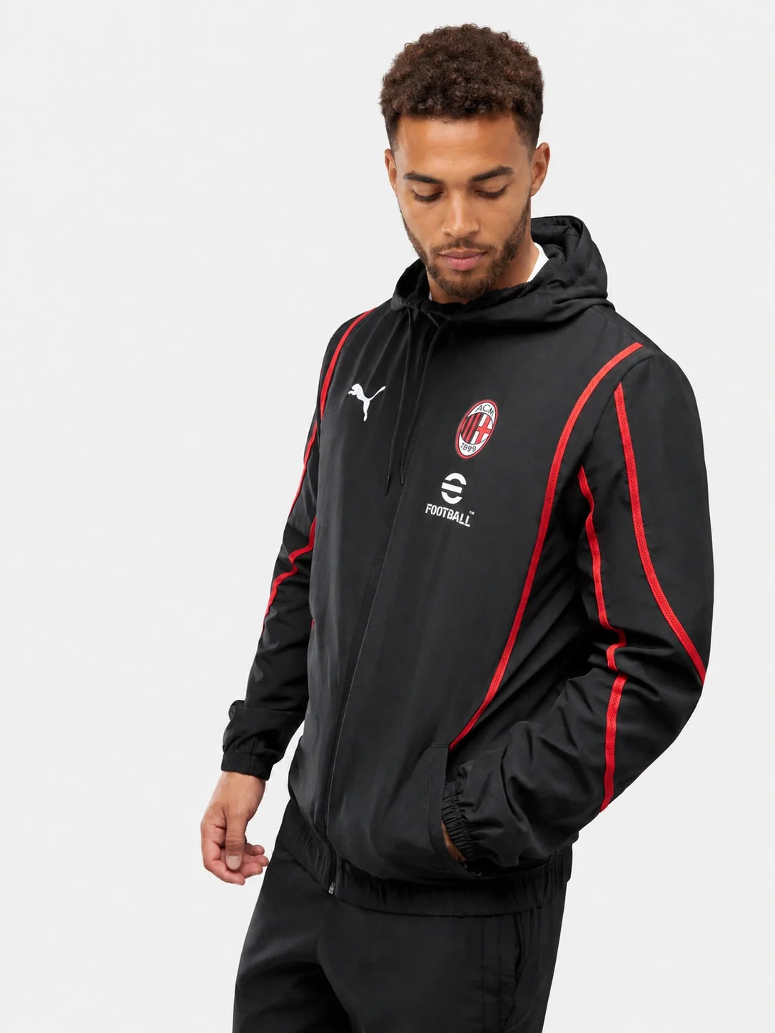 Veste de survêtement AC Milan 2024/2025 - Rouge/Noir