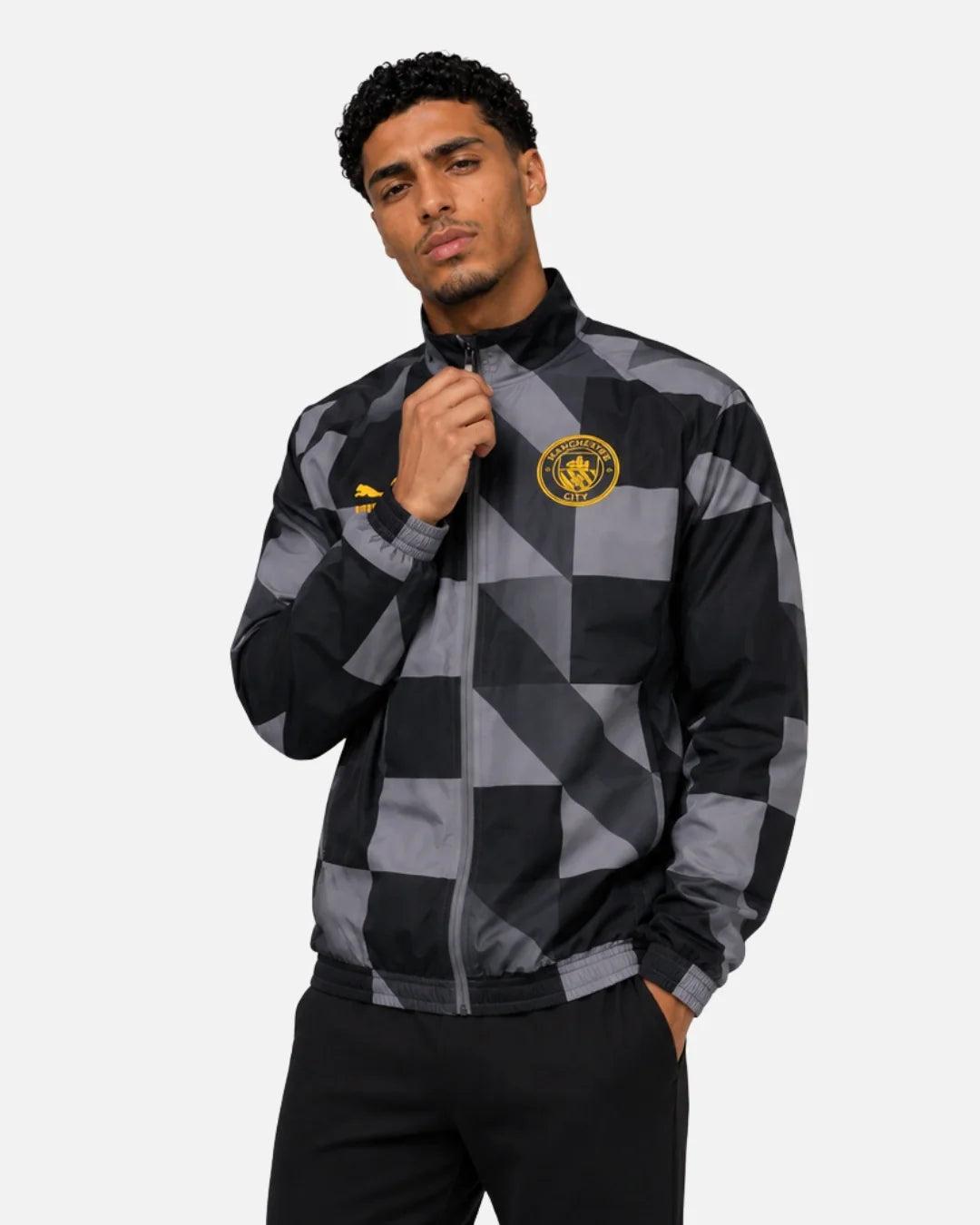 Veste de survêtement Manchester City - Noir/Gris/Jaune