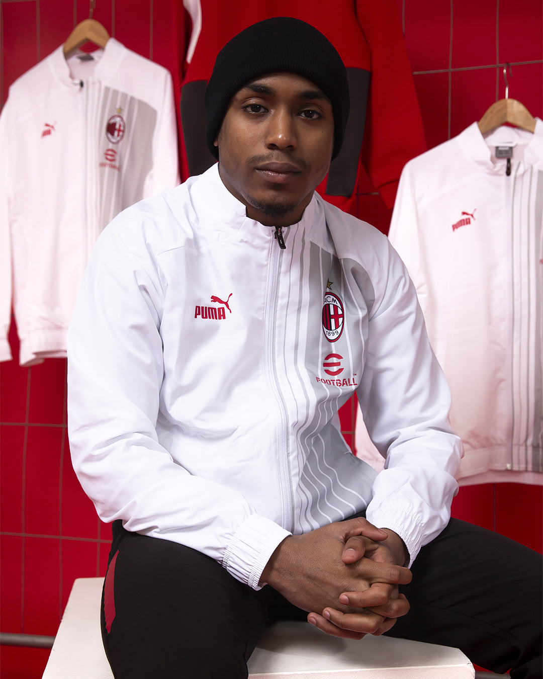 Veste de survêtement Milan AC - Blanc/Gris/Rouge
